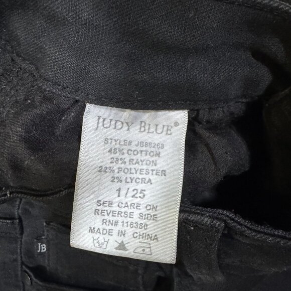 Judy Blue Skinny Fit Black Denim Jeans Sz 1/25 - Picture 7 of 9